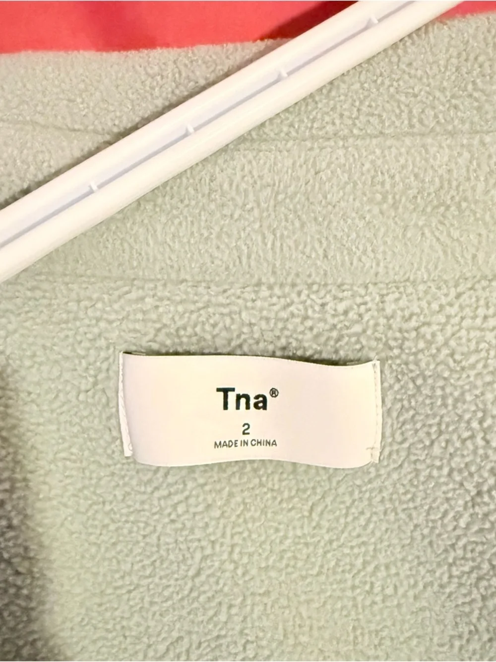 TNA women’s Sage Green Fleece Button-Up Shirt - Picture 3 of 3